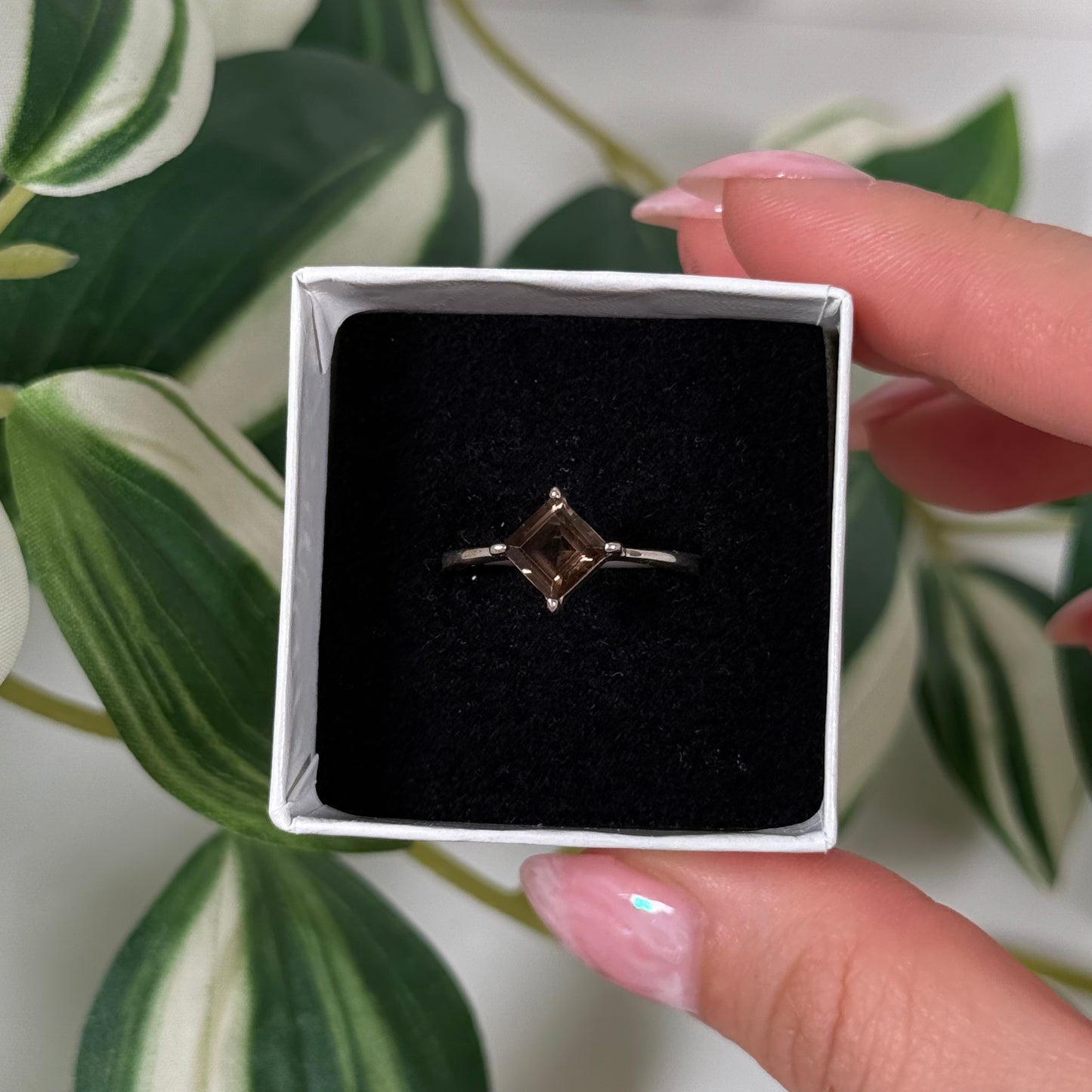 Smoky quartz ring (Sizes 5, 8)