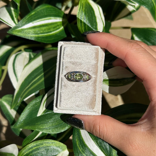 Size 10 triple peridot ring