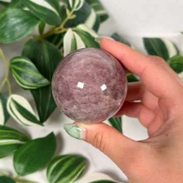 Lavender rose quartz sphere 68