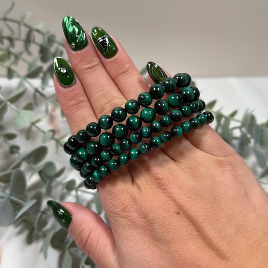 Chatoyant malachite bracelet