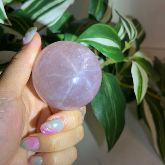 Star rose quartz sphere 33