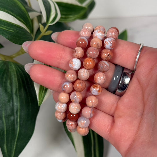 Cotton candy agate bracelet 9mm