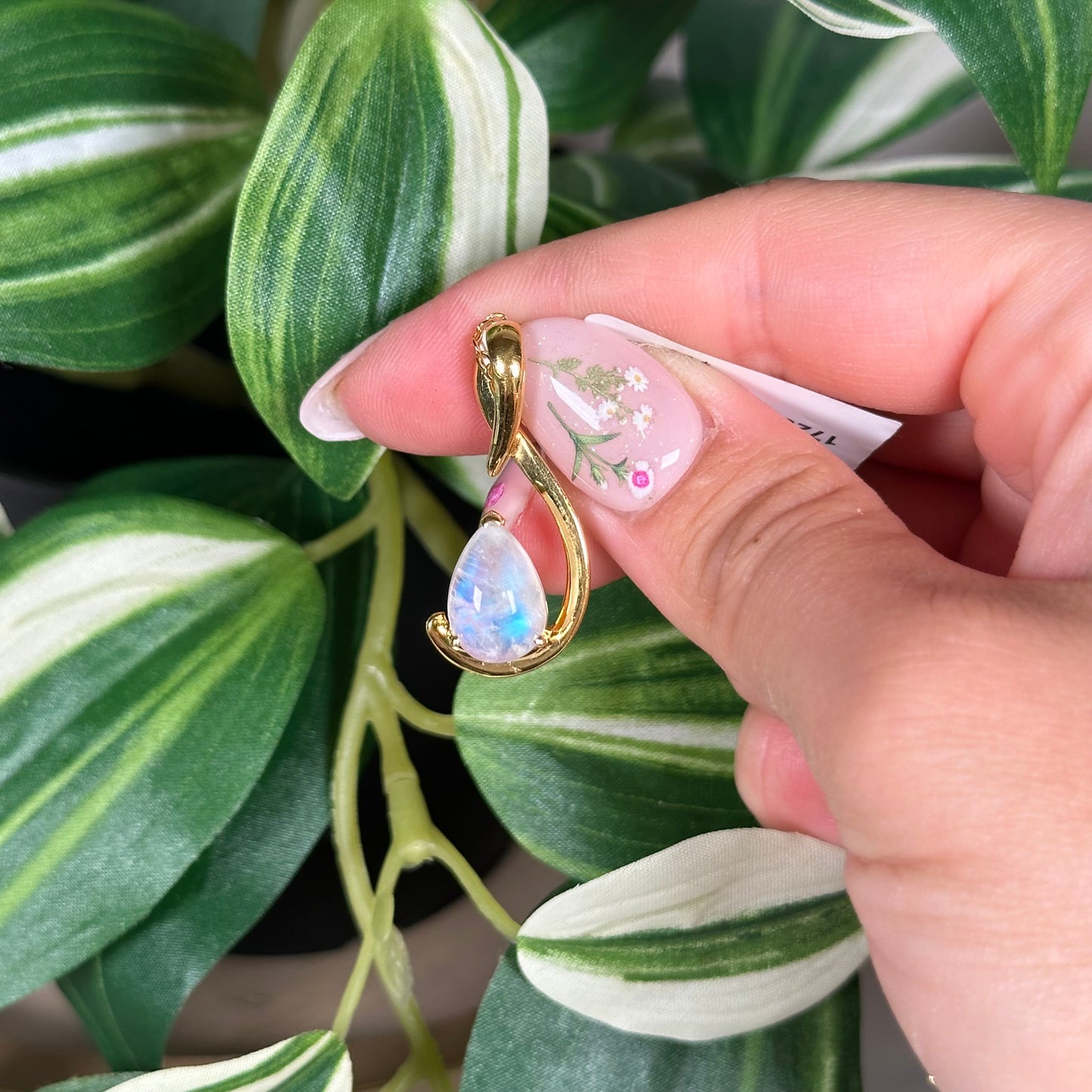 Gold plated moonstone pendant