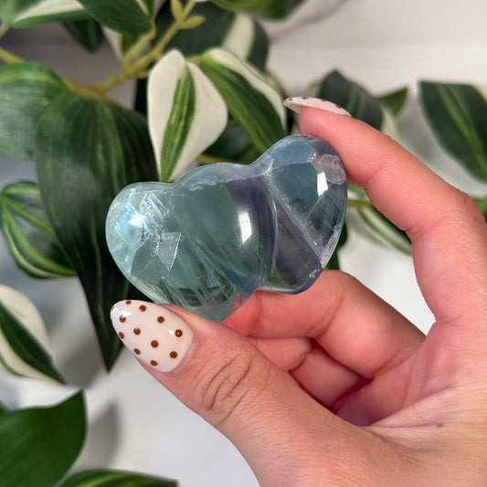 Double Mexican fluorite heart A