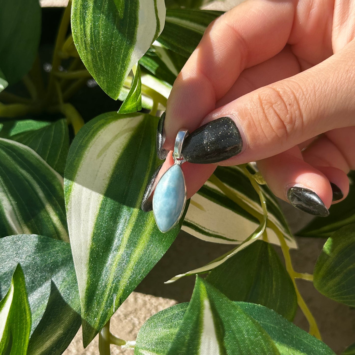 Larimar marquis pendant