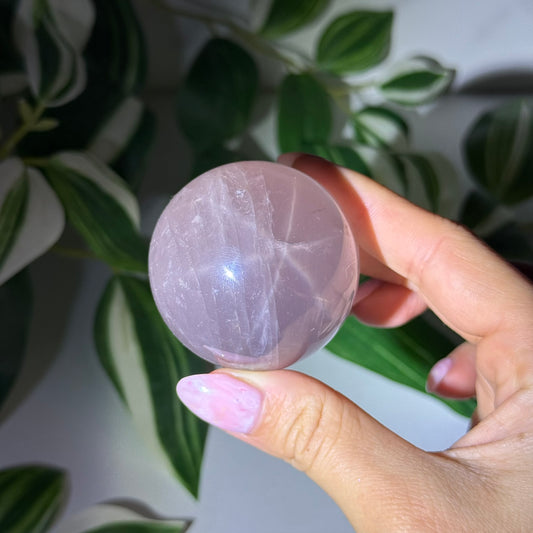 Star rose quartz sphere 18