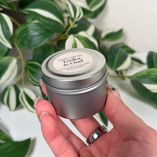 Tonka & Oud candle - 2oz tin