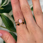 Gold plated black onyx stacking ring (Sizes 6, 7, 8)