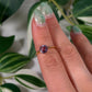 Size 6 gold plated circle rainbow fluorite ring