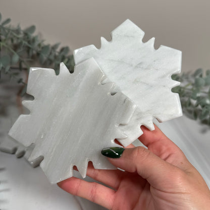 Marble snowflake coasters set of 4