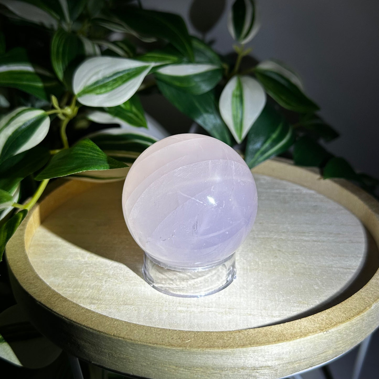 Star rose quartz sphere