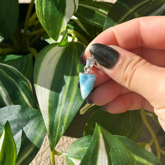 Larimar triangle pendant