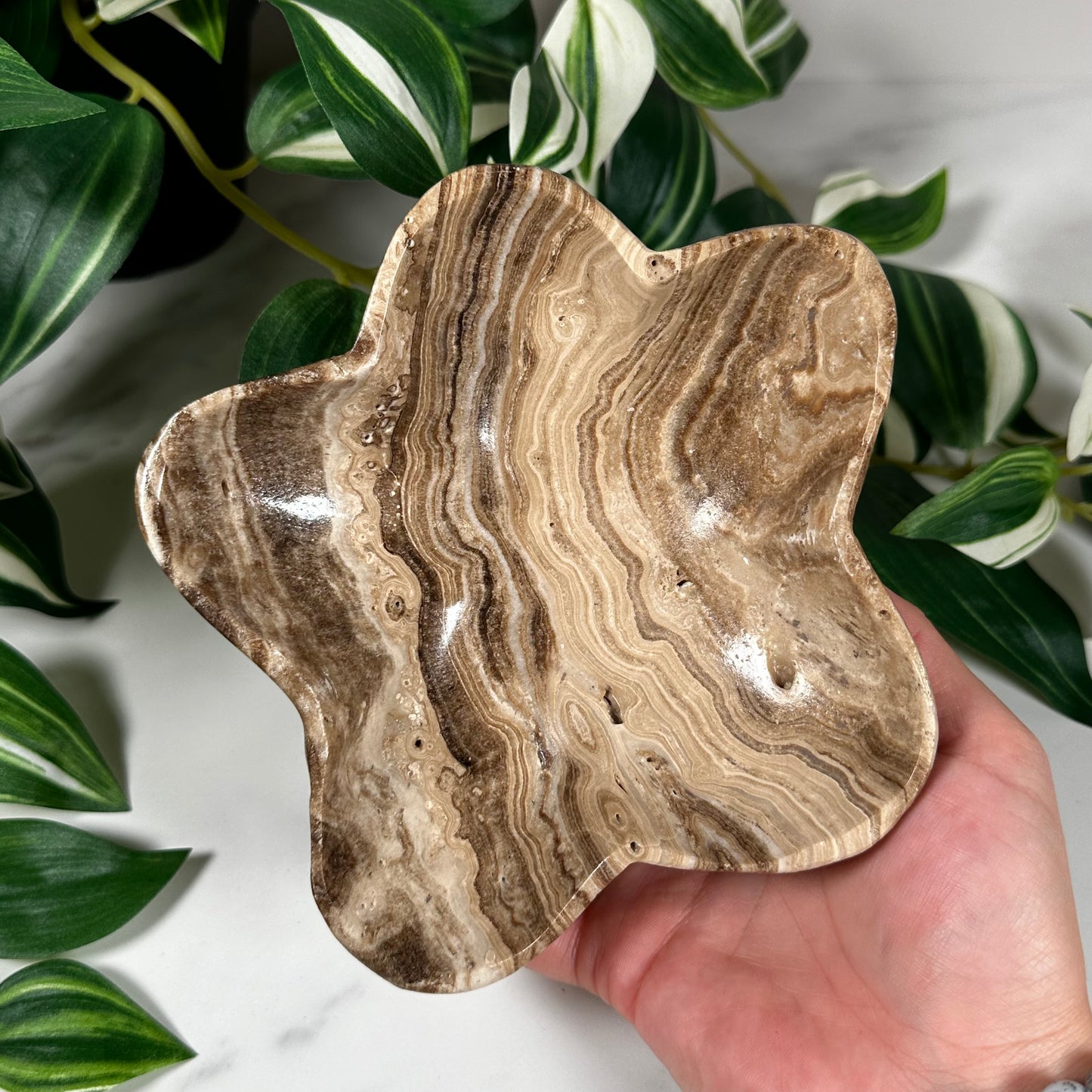 Chocolate calcite bowl A