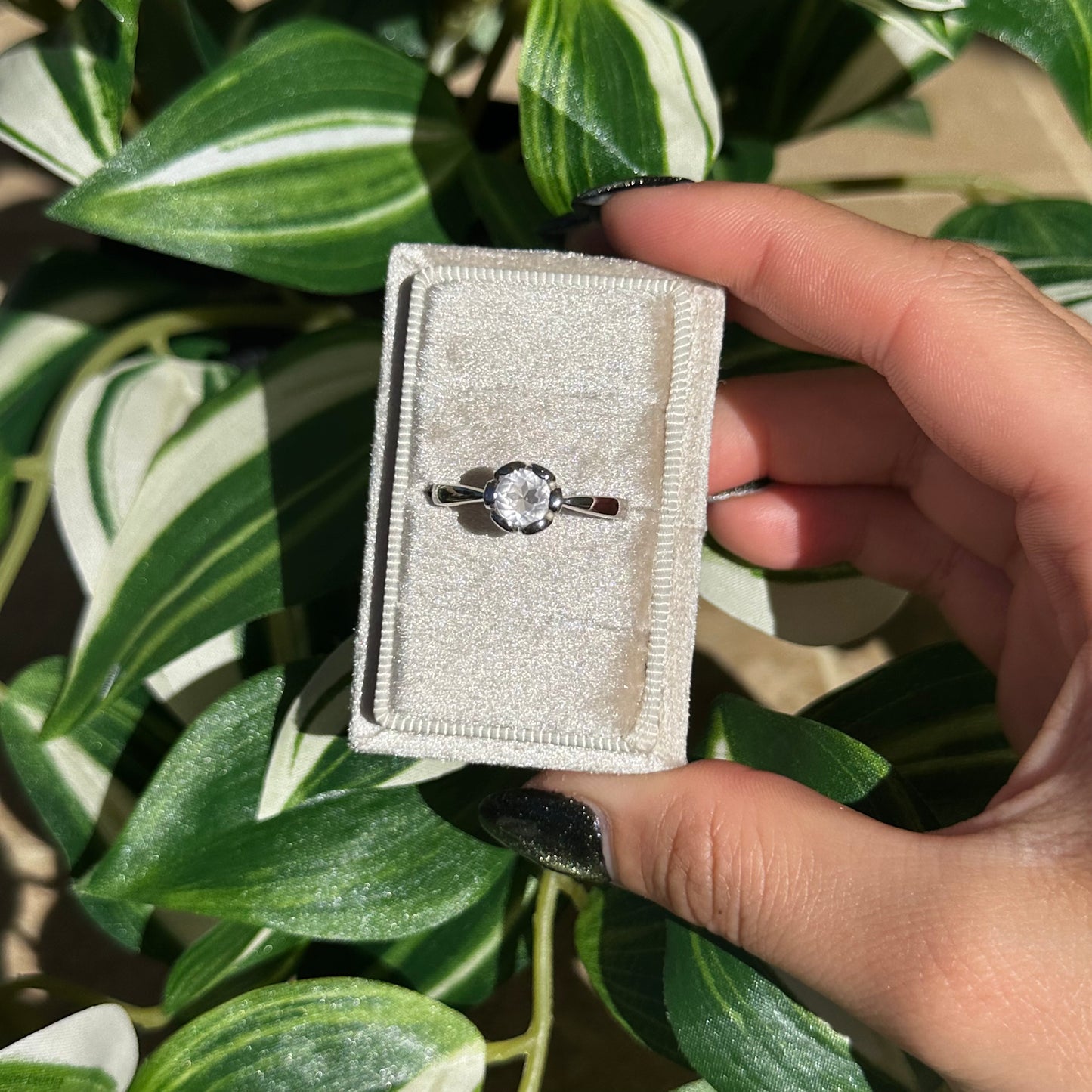 Size 10 rose quartz ring