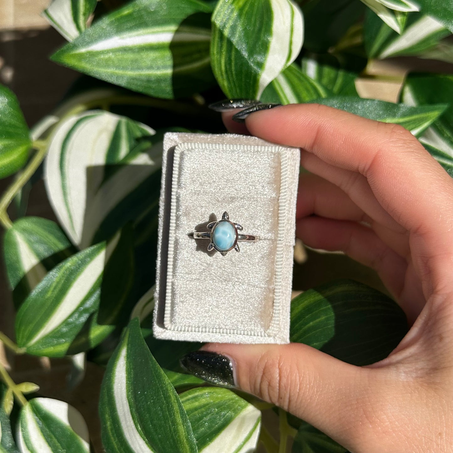 Larimar turtle ring (Sizes 5.5, 9)