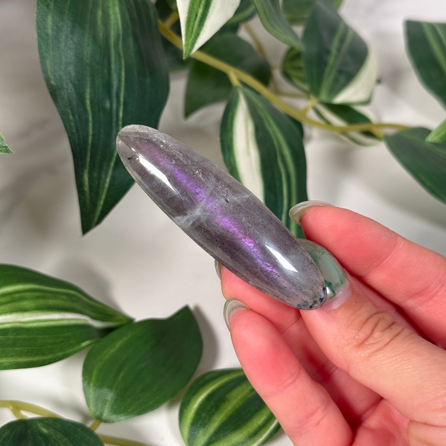 Purple labradorite hair clip (clamp style)
