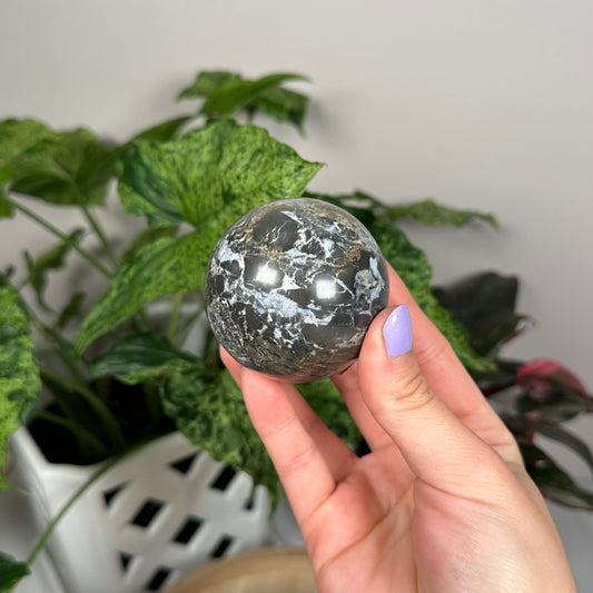 Spiderweb sodalite sphere