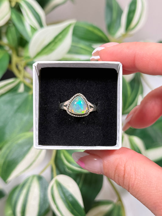 Size 7 Ethiopian opal ring B
