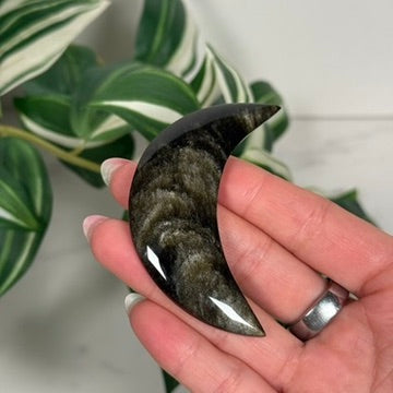 Gold sheen obsidian moon