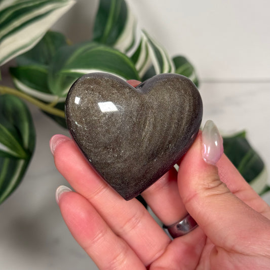Gold sheen obsidian heart