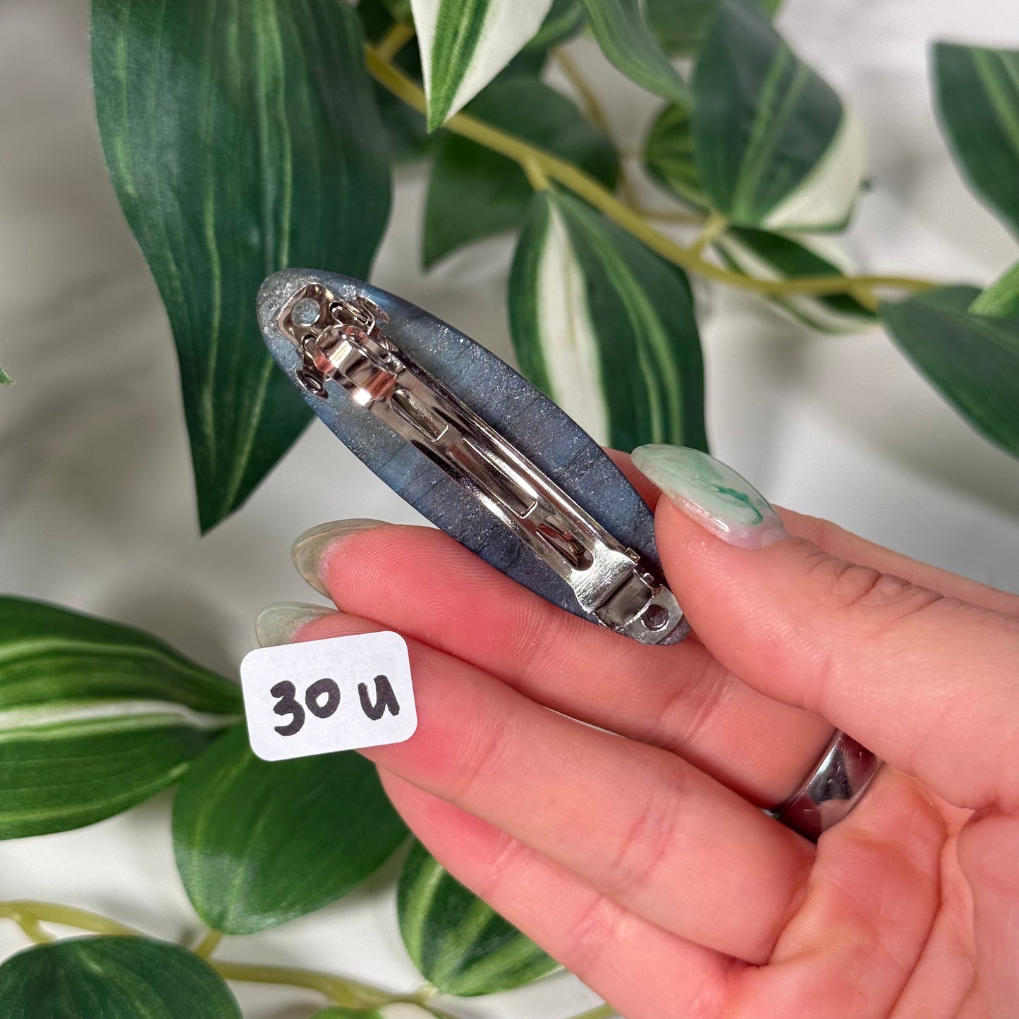Blue labradorite hair clip U