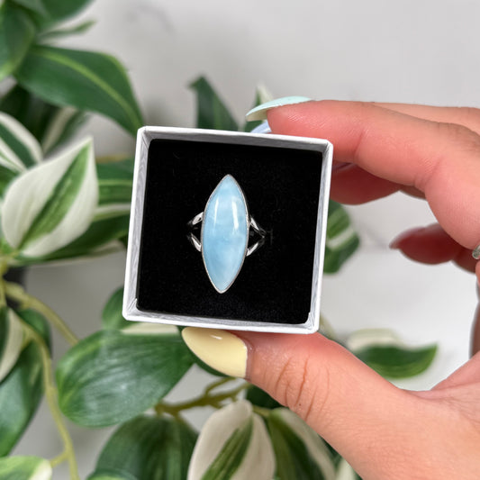 Larimar marquise ring (sizes 6, 7.5, 8, 8.5, 10)