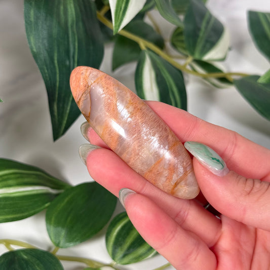 Peach moonstone hair clip i