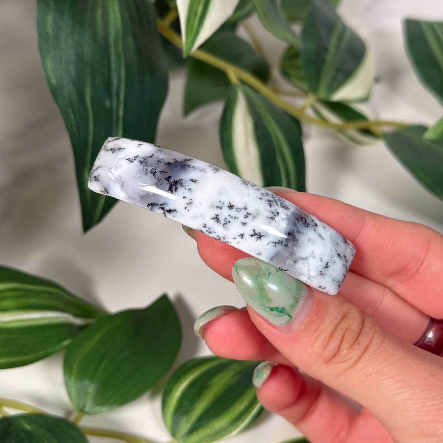 Dendritic opal hair clip