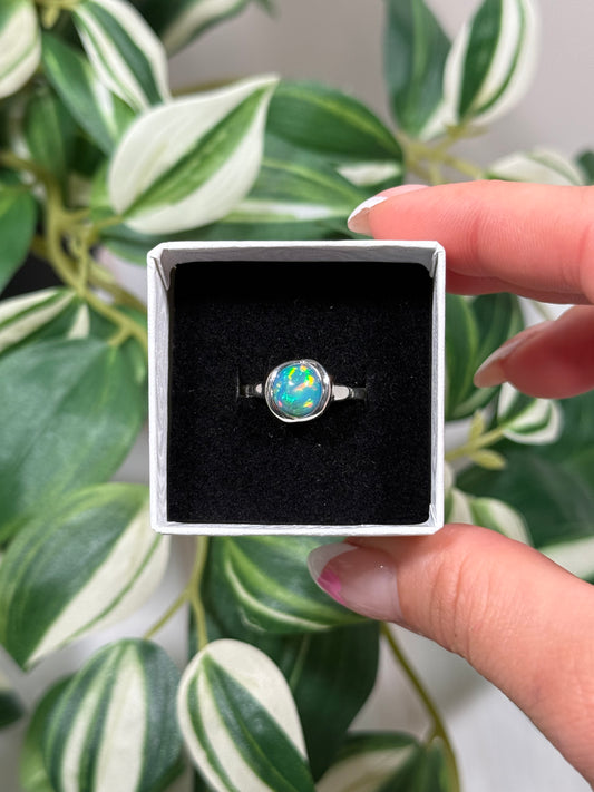 Size 7 Ethiopian opal ring D
