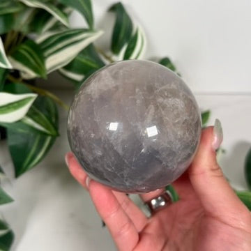 Blue rose quartz sphere