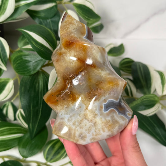 Carnelian agate flame 64