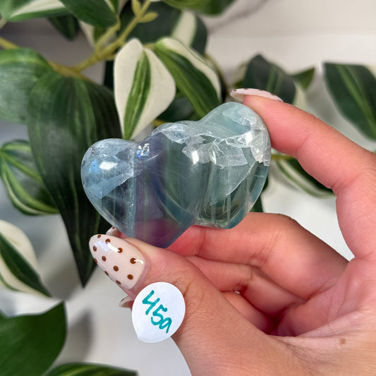 Double Mexican fluorite heart A