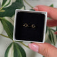Gold plated black onyx stacking ring (Sizes 6, 7, 8)
