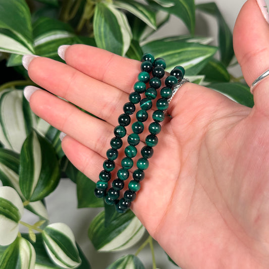 Chatoyant malachite bracelet 6mm