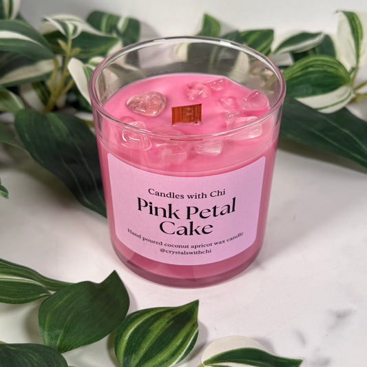 Pink Petal Cake Candle - Large 8oz