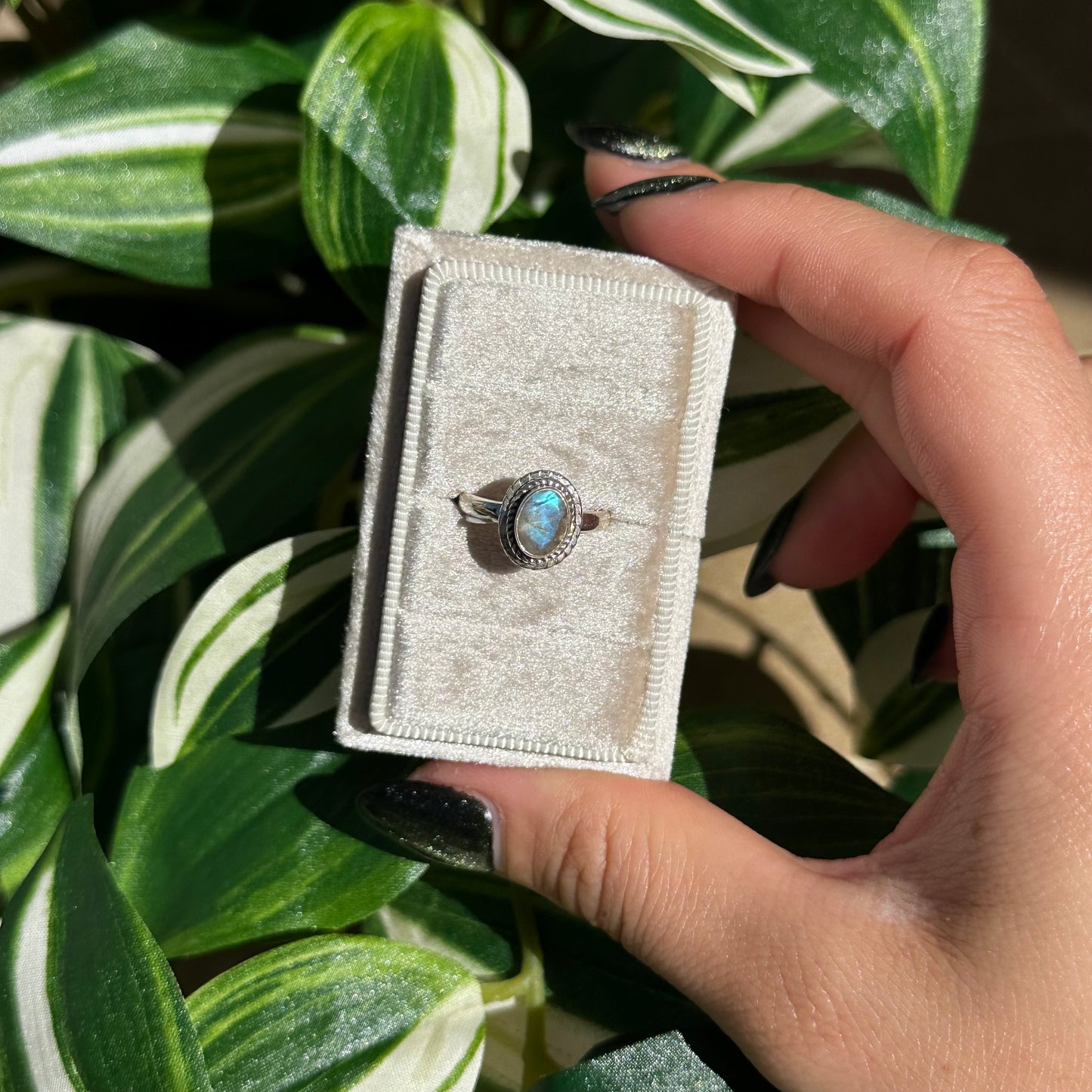 Size 5 labradorite ring