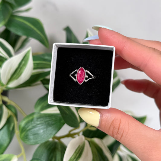 Size 5 ruby marquise ring