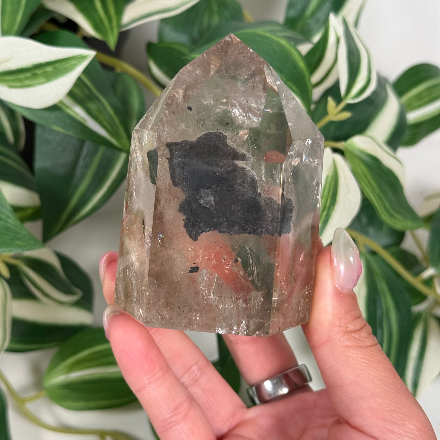 Smokey garden quartz tower
