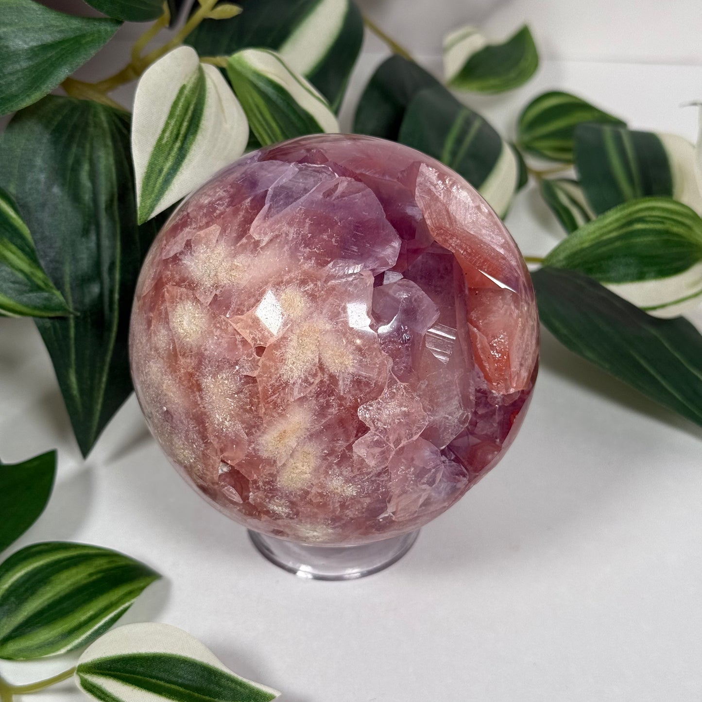 Pink amethyst x amethyst sphere 322