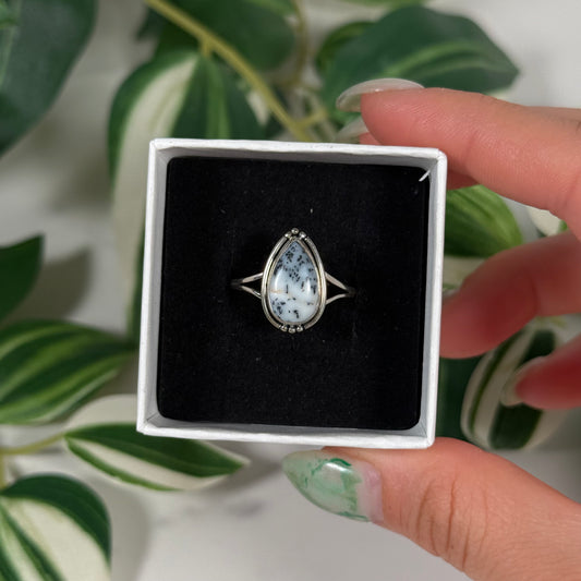 Size 11 dendritic opal ring