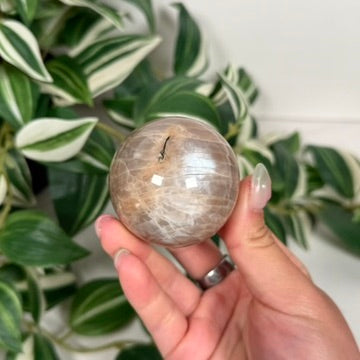Peach moonstone sphere