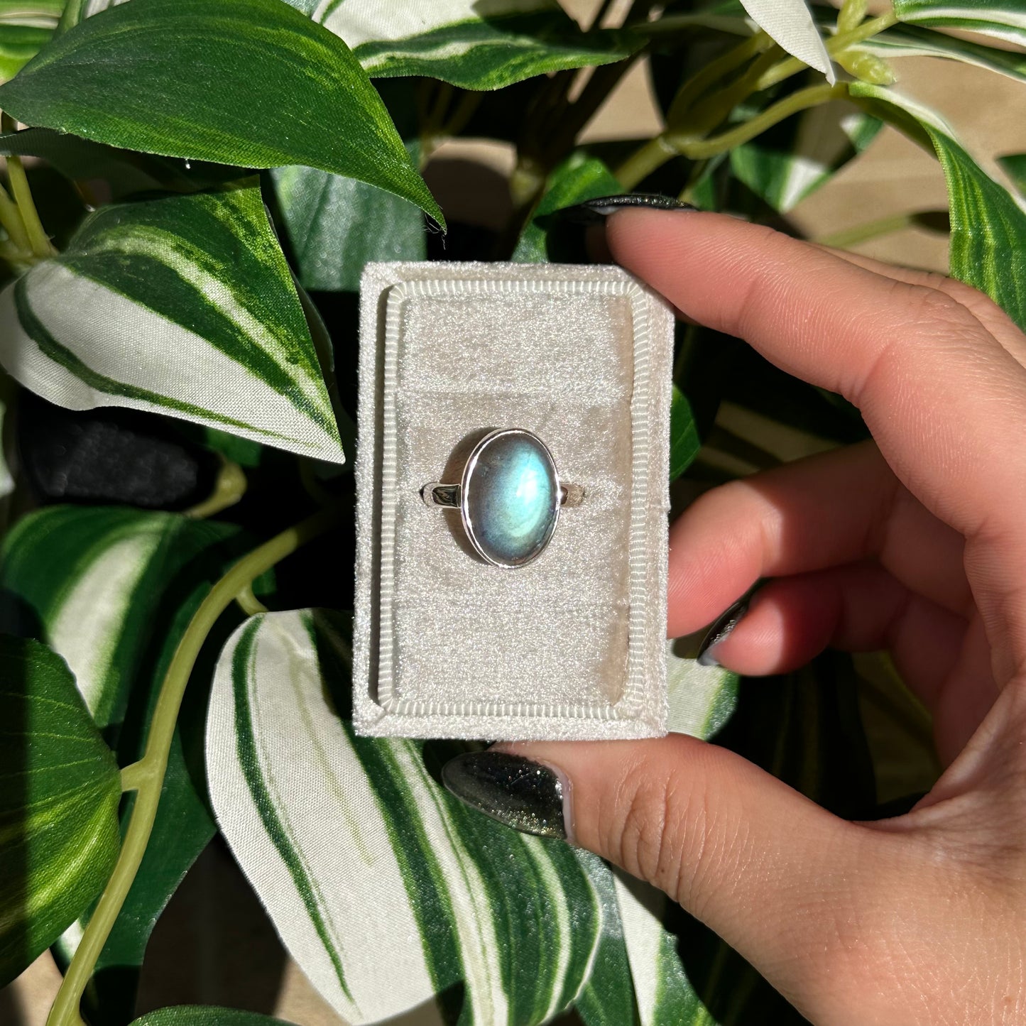 Size 7 blue labradorite ring