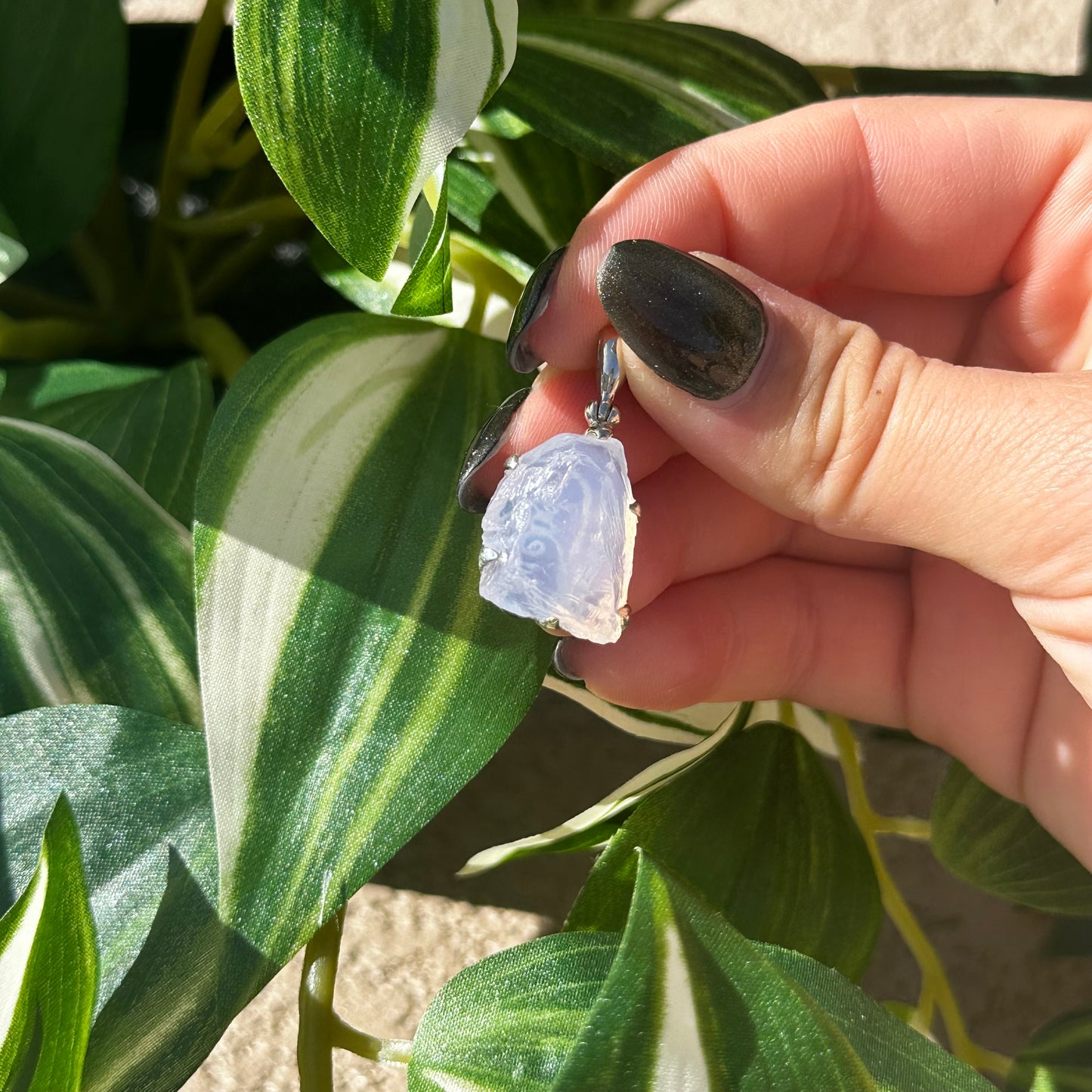 Lavender moon quartz pendant