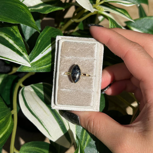 Gold plated size 9 pietersite ring