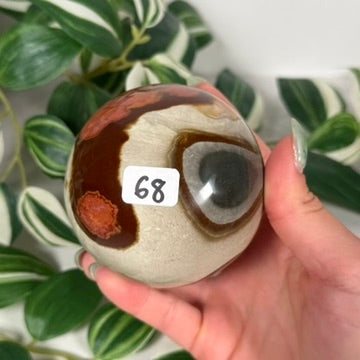 Polychrome jasper sphere 68