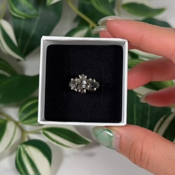 Size 6 triple Herkimer diamond ring