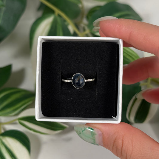 Size 9 faceted Pietersite ring