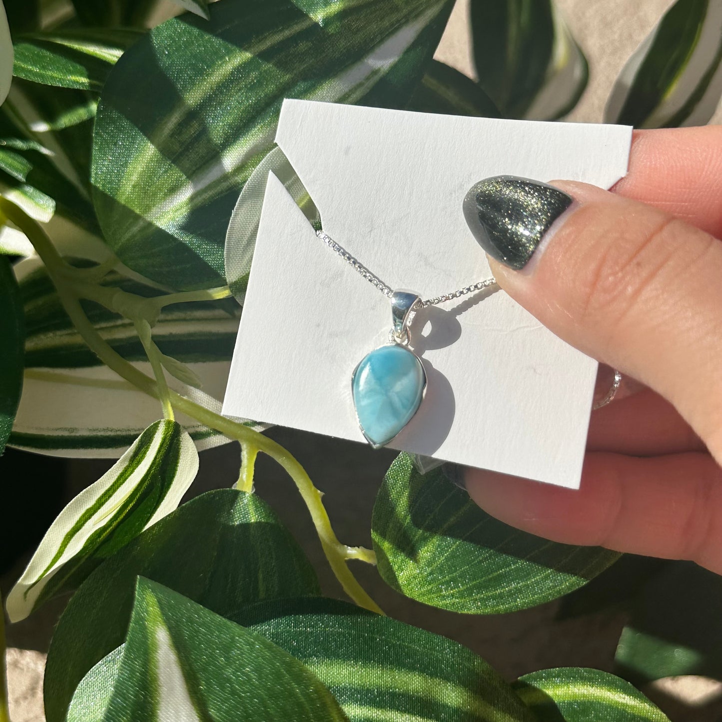 Larimar teardrop pendant