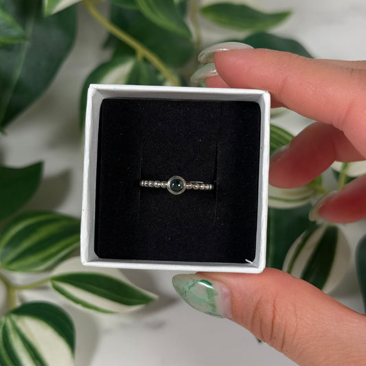 Size 8 green tourmaline ring