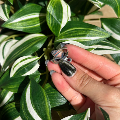 Adjustable size 8+ amber butterfly ring